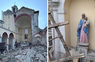 Estátua da Nossa Senhora permaneceu de pé e intacta após terremoto na Turquia