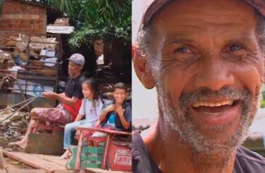 Pai viraliza ao percorrer 3 km de carroça diariamente para levar os filhos na escola